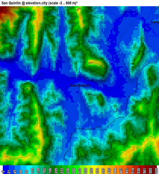 San Quintin elevation map