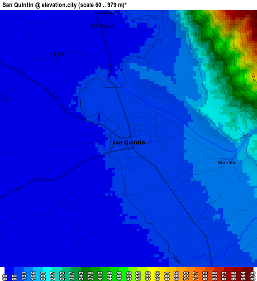 San Quintin elevation map