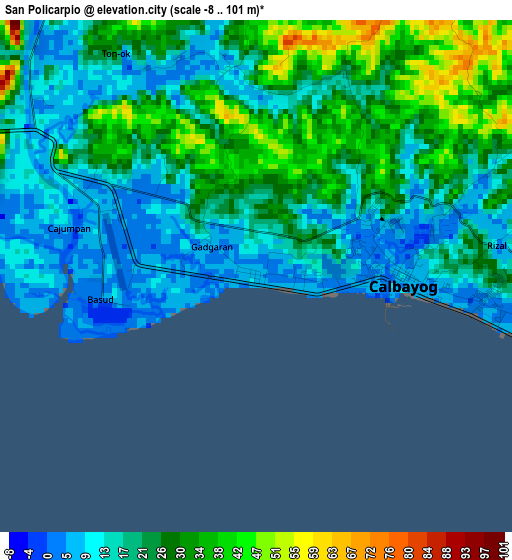 San Policarpio elevation map