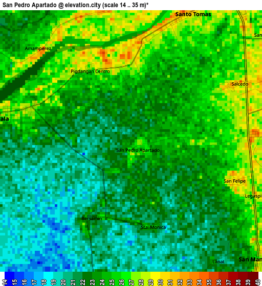 San Pedro Apartado elevation map