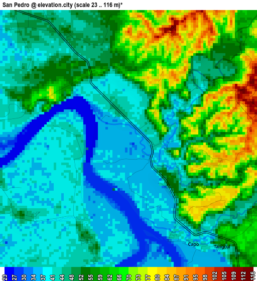 San Pedro elevation map