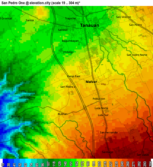 San Pedro One elevation map