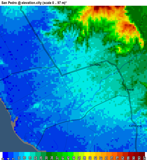 San Pedro elevation map