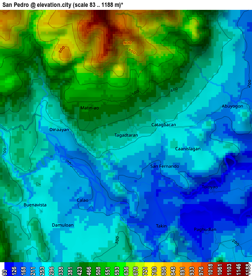 San Pedro elevation map