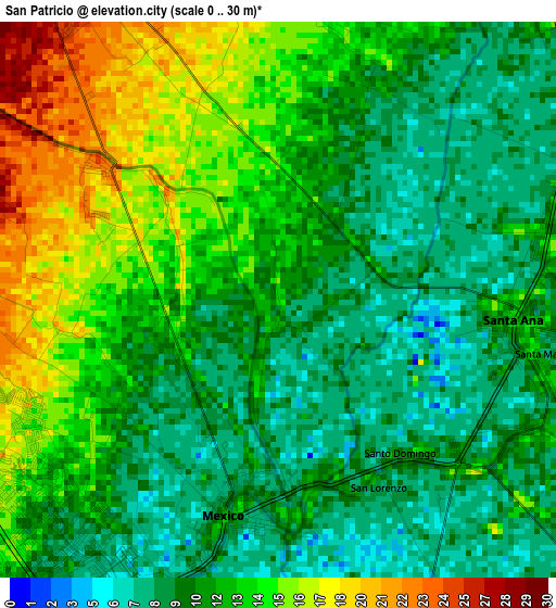 San Patricio elevation map