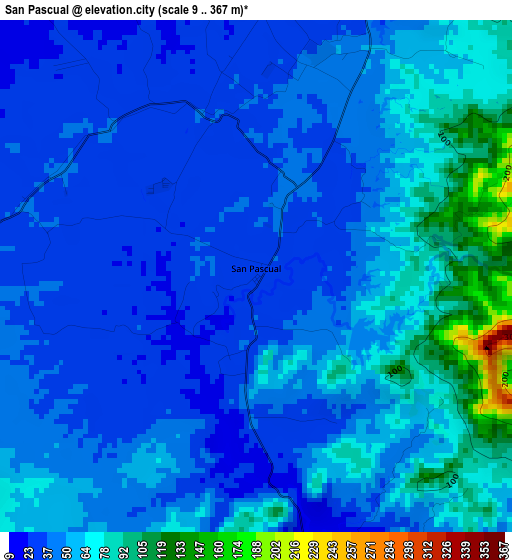 San Pascual elevation map