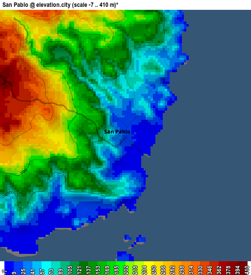 San Pablo elevation map