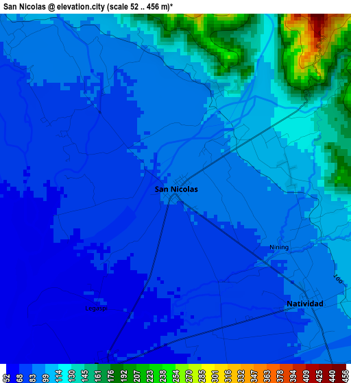 San Nicolas elevation map