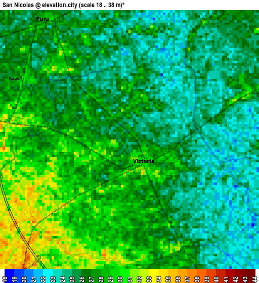 San Nicolas elevation map