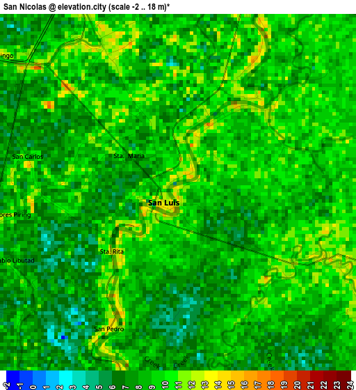 San Nicolas elevation map