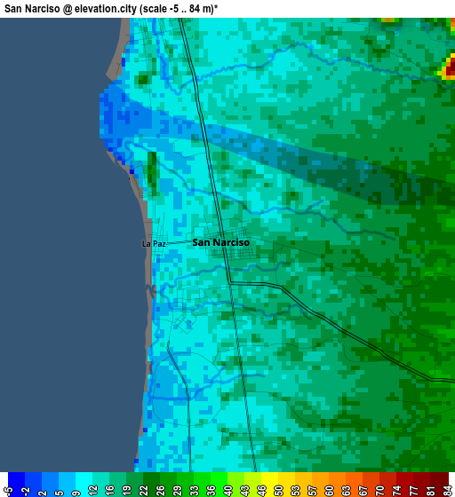 San Narciso elevation map