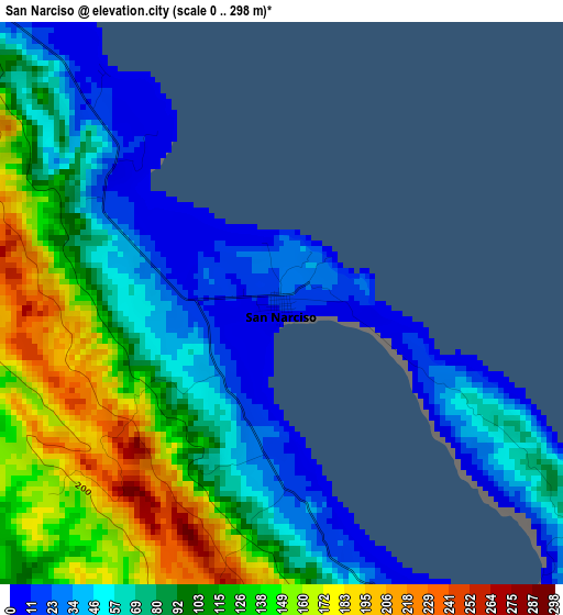 San Narciso elevation map