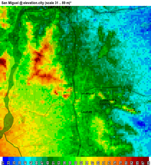 San Miguel elevation map