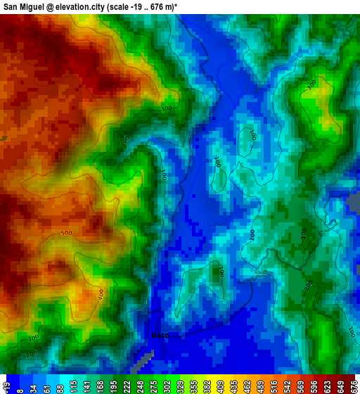 San Miguel elevation map