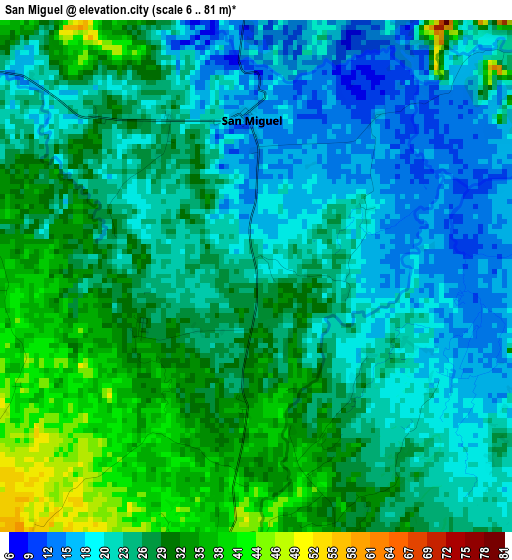 San Miguel elevation map