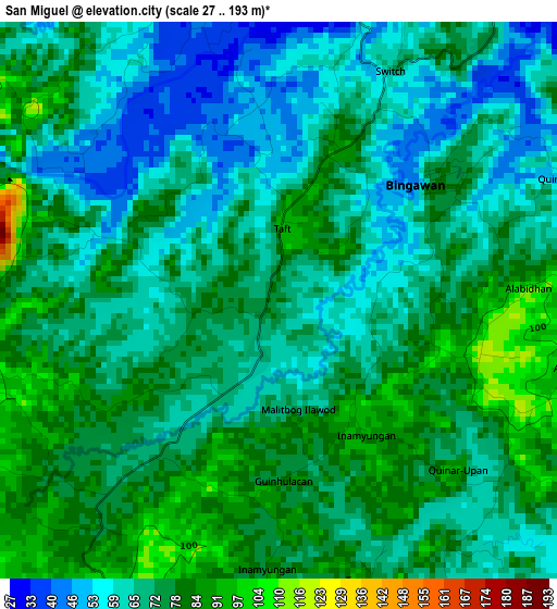 San Miguel elevation map