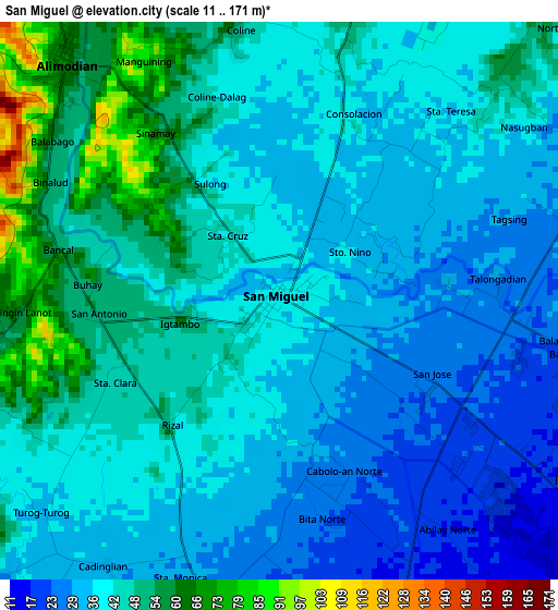 San Miguel elevation map