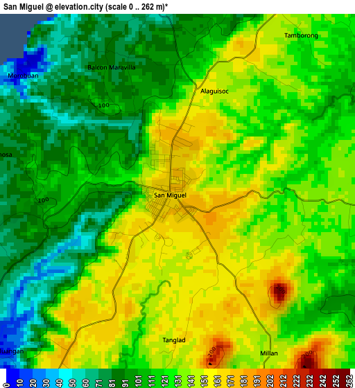 San Miguel elevation map