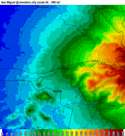 San Miguel elevation map