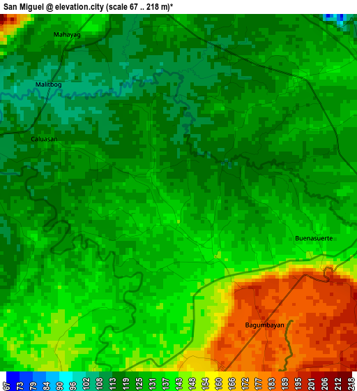 San Miguel elevation map