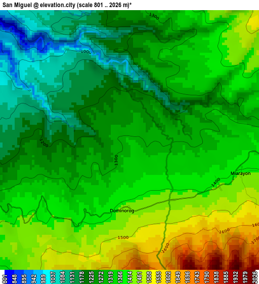 San Miguel elevation map