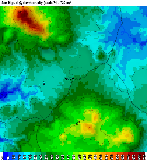 San Miguel elevation map