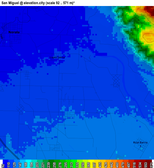 San Miguel elevation map