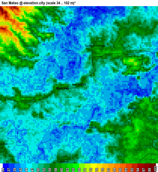 San Mateo elevation map