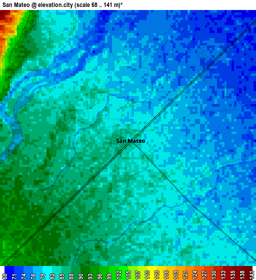 San Mateo elevation map