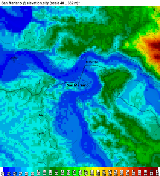 San Mariano elevation map