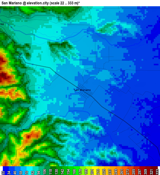 San Mariano elevation map