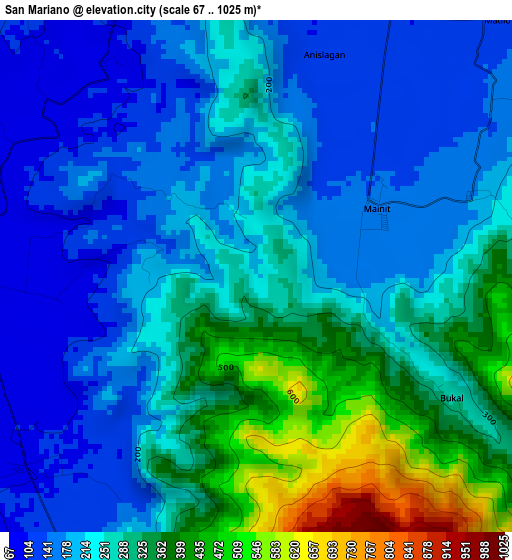 San Mariano elevation map