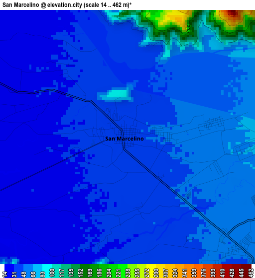 San Marcelino elevation map