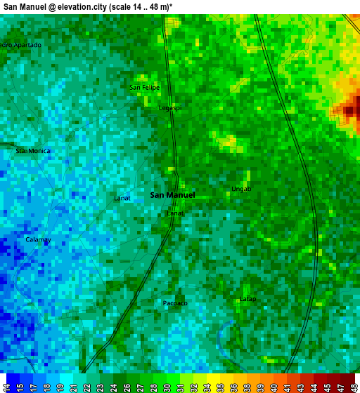 San Manuel elevation map