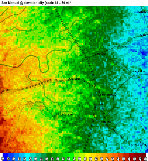San Manuel elevation map