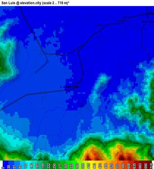 San Luis elevation map