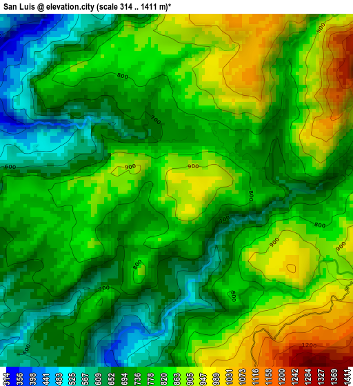 San Luis elevation map