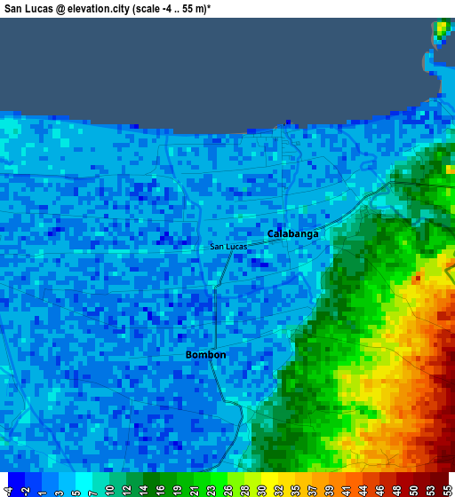 San Lucas elevation map