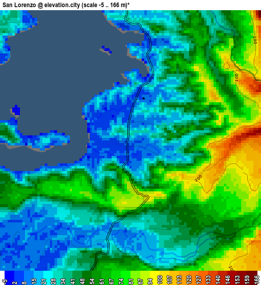 San Lorenzo elevation map