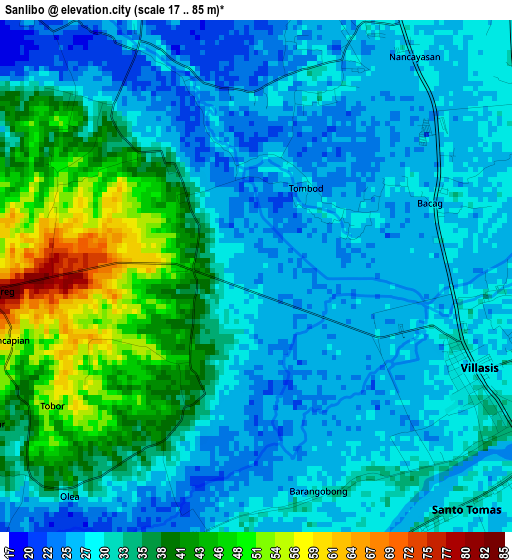 Sanlibo elevation map