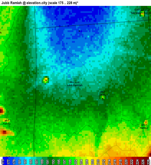 Jubb Ramlah elevation map