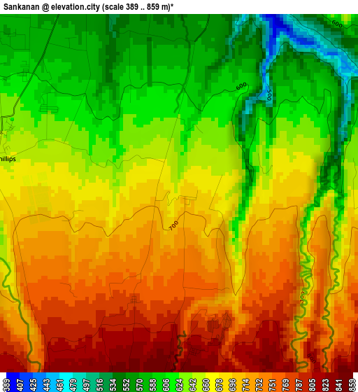 Sankanan elevation map