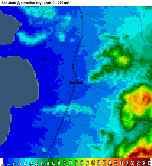 San Juan elevation map