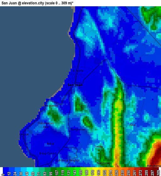 San Juan elevation map