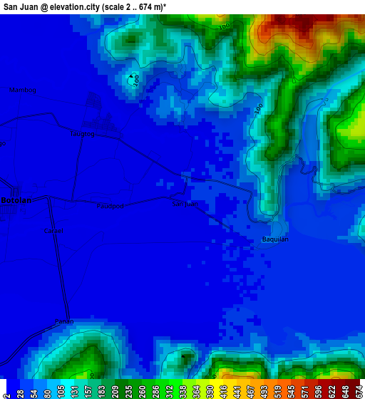 San Juan elevation map