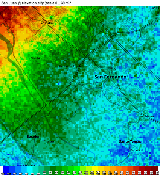 San Juan elevation map