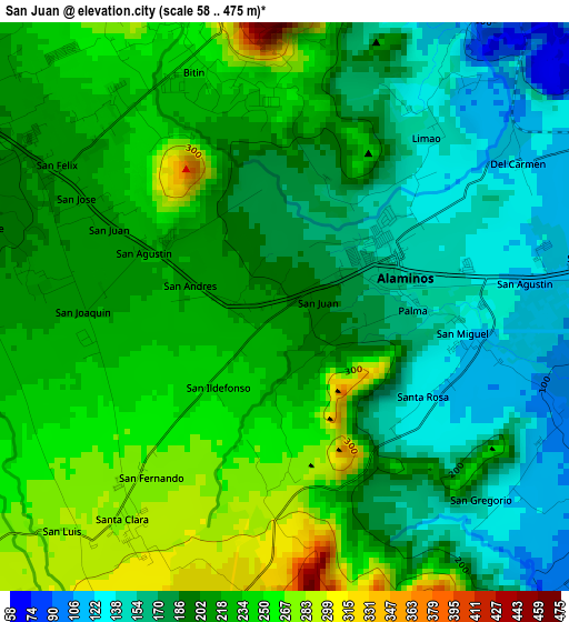 San Juan elevation map