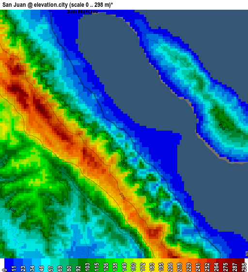 San Juan elevation map