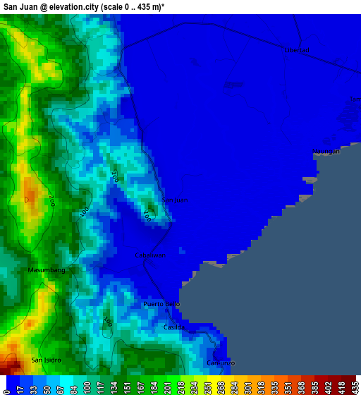 San Juan elevation map