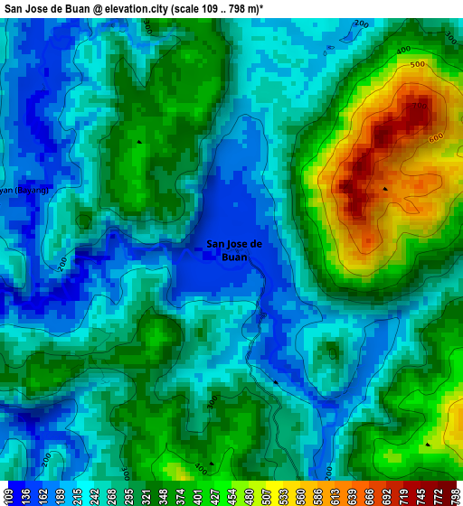 San Jose de Buan elevation map